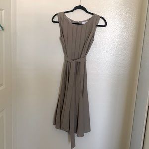 Taupe Pleated Dress
